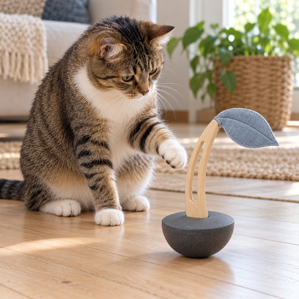 Wide-Base Wobble Cat Toy