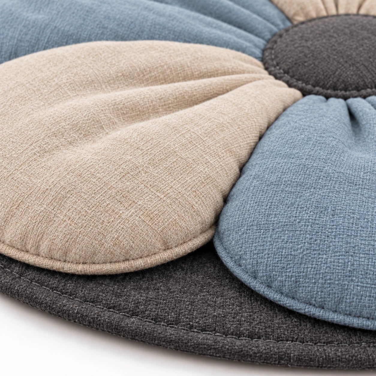 Fabric detail of the petal snuffle mat